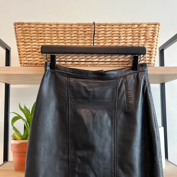 Vintage Jon St. Jon Leather Pencil A-Line Knee Length Skirt, 10 - Picture 3 of 6